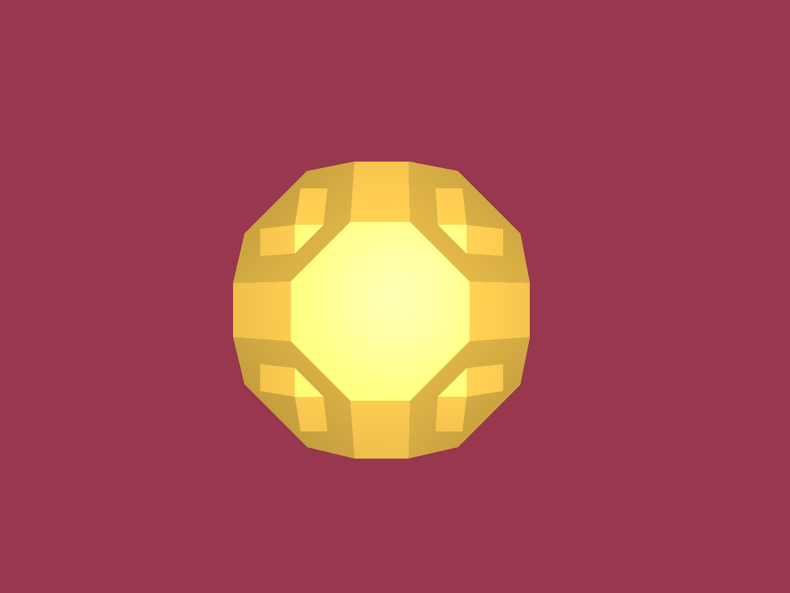 Rendering of a faceted sphere
